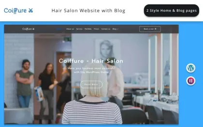 Сoiffure Hair Salon Website with Blog Elementor WordPress Theme 2.1 GPL Theme