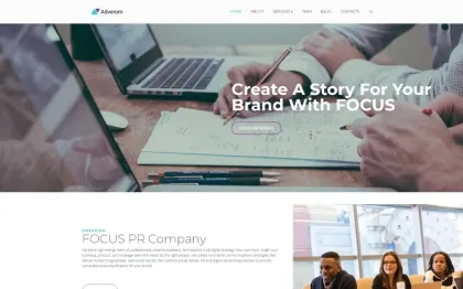 Adverom PR Company Multipurpose Modern WordPress Elementor Theme WordPress Theme 1.0.0 GPL Theme