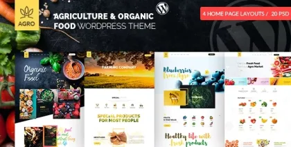 Agro Organic Farm Agriculture WordPress Theme 1.5.6 GPL Theme