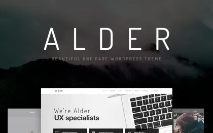 Alder Modern OnePage WordPress Theme 1.8 GPL Theme