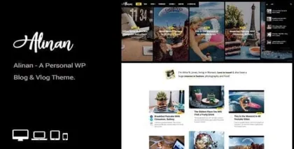 Alinan WP A Personal WordPress Blog and Vlog Theme 1.7 GPL Theme