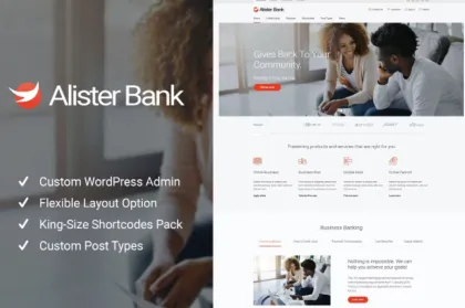 Alister Bank Credits Banking Finance WP Theme 1.1.7 GPL Theme