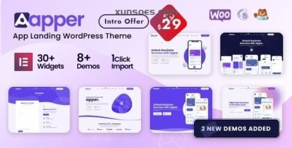 Apper WordPress Multi-concept App Landing Page Theme 2.0.7 GPL Theme