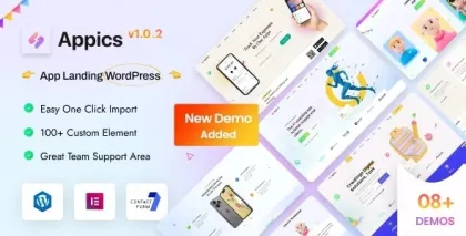 Appics app landing page 1.0.2 GPL Theme