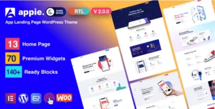 Appie App Landing Page WordPress Theme 2.8.0 GPL Theme
