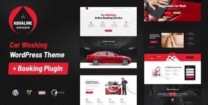 Aqualine Car Washing Service with Booking System WordPress Theme 1.2.2 GPL Theme