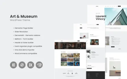 Artey Art Museum WordPress Theme 1.1.0 GPL Theme