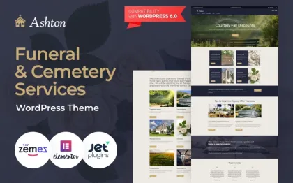 Ashton Funeral Cemetery Services WordPress Theme 1.0.1 GPL Theme