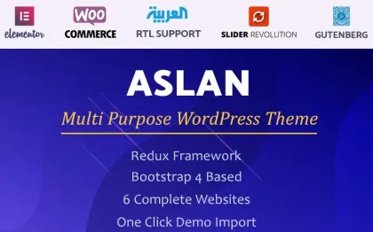 Aslan | Multi-Purpose Elementor WordPress Theme 1.1 GPL Theme
