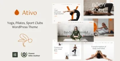 Ativo Pilates Yoga WordPress Theme 6.1 GPL Theme