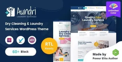 Aundri Dry Cleaning Services WordPress Theme + RTL 3.0 GPL Theme