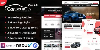 Auto CarForYou Responsive Car Dealer WordPress Theme 4.0 GPL Theme
