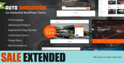 Auto Showroom Car Dealership WordPress Theme 2.1 GPL Theme