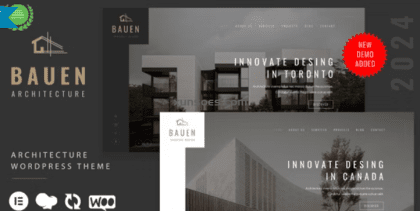 BAUEN Architecture Interior Elementor WordPress Theme 9.2.3 GPL Theme