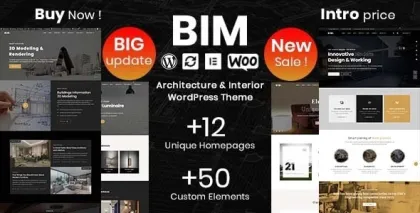 BIM Architecture Interior Design Elementor WordPress Theme 1.3.1 GPL Theme
