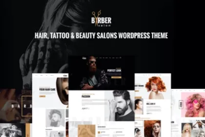 Barber Hair, Tattoo Beauty Salons WP Theme 1.3.2 GPL Theme