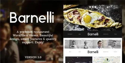 Barnelli Restaurant Responsive WordPress Theme 3.0.8 GPL Theme