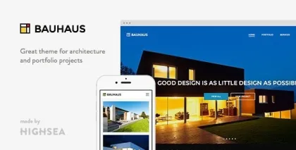 Bauhaus Architecture Portfolio WordPress Theme 1.3.8 GPL Theme