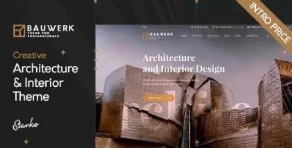Bauwerk Interior Design Architecture WordPress Theme 1.0.0 GPL Theme
