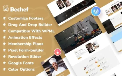 Bechef Theme for Food Recipe BloggersChefs WordPress Theme 1.0.0 GPL Theme