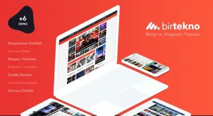 BirTekno WordPress Responsive Blog and Magazine Theme 4.1 GPL Theme