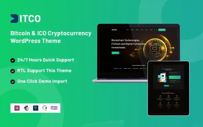 Bitco Bitcoin And ICO Cryptocurrency Responsive WordPress Theme 1.0.0 GPL Theme
