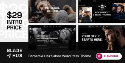 BladeHub Barber Shop Hairdressers WordPress Theme 1.0.3 GPL Theme