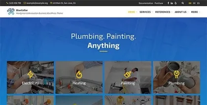 BlueCollar Handyman Renovation Business WordPress Theme 2.7.8 GPL Theme