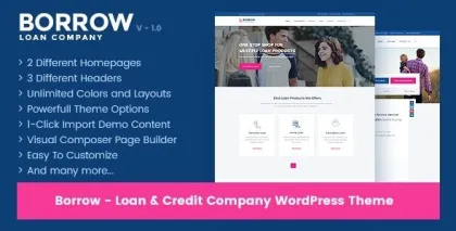 Borrow Loan Company Responsive WordPress Theme 1.5.5 GPL Theme