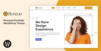 Boston Personal Portfolio WordPress Theme 2.0 GPL Theme