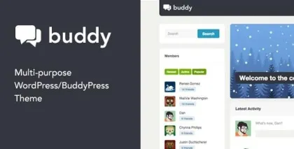 Buddy: Simple WordPress BuddyPress Theme 2.22.2 GPL Theme