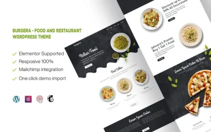 Burgera Food and Restaurant One Page WordPress Theme 1.0.0 GPL Theme