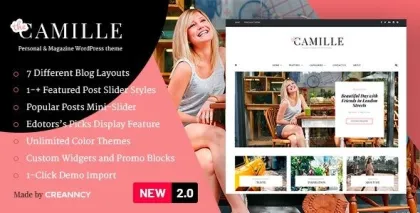 Camille Personal Magazine WordPress Theme 2.0.1 GPL Theme