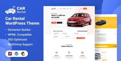 Car Rental WordPress Theme Landing Page 4.2 GPL Theme