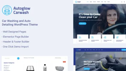 Car Wash Service WordPress Theme Autoglow 1.0.5 GPL Theme