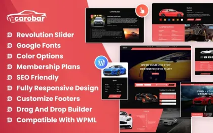 Carobar Car Dealer WordPress Theme 1.0.0 GPL Theme