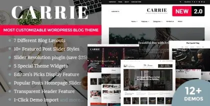 Carrie Personal Magazine WordPress Theme 2.0.1 GPL Theme
