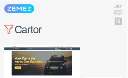 Cartor Auto Accessories ECommerce Classic Elementor WooCommerce Theme 1.0.0 GPL Theme