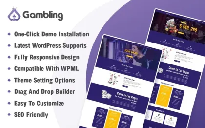 Casino and Gambling WordPress Theme 1.0.0 GPL Theme