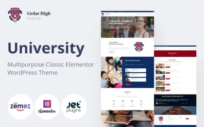 Cedar High University WordPress Theme 2.0 GPL Theme