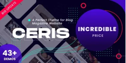 Ceris  – Magazine Blog WordPress Theme 4.0 GPL Theme