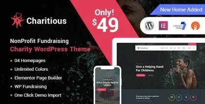 Charitious NonProfit Fundraising Charity WordPress Theme 3.4 GPL Theme