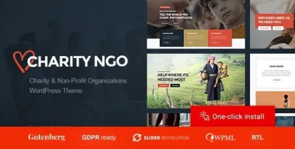 Charity NGO Donation Nonprofit Organization WordPress Theme 1.1.5 GPL Theme