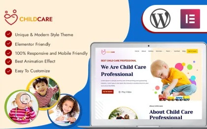 Child Care Premium WordPress Theme WordPress Theme 1.0.1 GPL Theme