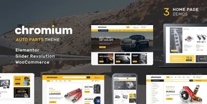 Chromium Auto Parts Shop WordPress WooCommerce Theme 1.3.28 GPL Theme