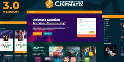 Cinematix BuddyPress Nouveau Membership Theme 3.2 GPL Theme