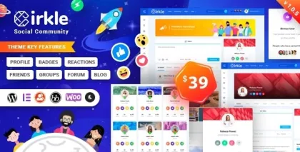 Cirkle – Social Networking WordPress Theme 1.0.2 GPL Theme