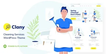 Clany Cleaning Services WordPress Theme 15.1 GPL Theme