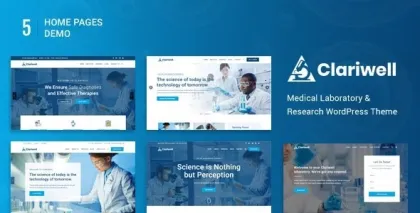 Clariwell – Medical Laboratory Research WordPress Theme 1.0.2 GPL Theme