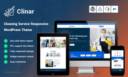 Clinar – Maintenance and Cleaning Service Responsive WordPress Theme 1.0.1 GPL Theme